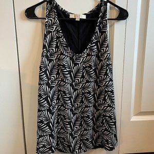 LOFT Sleeveless Black/White Pattern Blouse Size S
